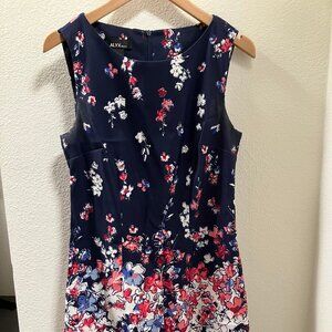 Navy & Pink Floral ALYX (JC Penny) Sleeveless Dress, Size 4